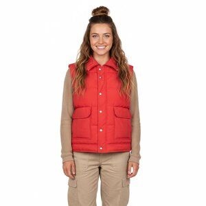 Vintage 80s Inuvik Outdoor Gear Feather Filled Quilted Vest Red Puffy Gorpcore